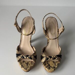 Elie Tahari Snakeskin Heels with Black Accents